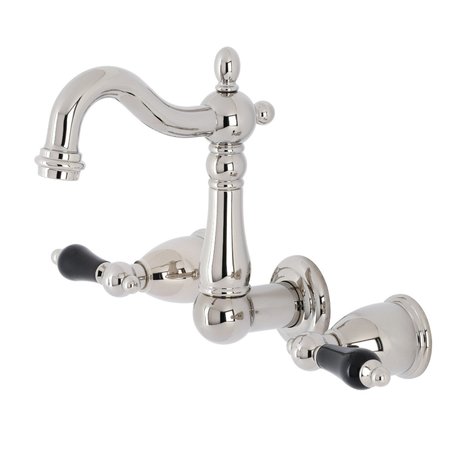 KINGSTON BRASS KS1226PKL Duchess 2-Handle Wall Mount Bathroom Faucet, Polished Nickel KS1226PKL